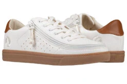 FINAL SALE - Women's White (Brown Mustache) BILLY Low Sneakers