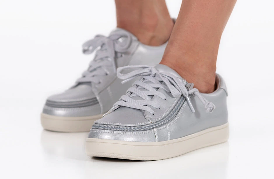 FINAL SALE - Women's Silver Grey Metallic BILLY Sneaker Low Tops - Image 10