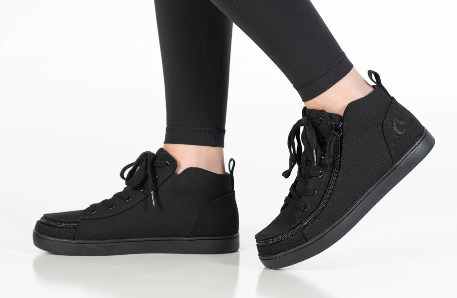 FINAL SALE - Women's Black To The Floor BILLY Sneaker Lace Mid Tops - Image 9