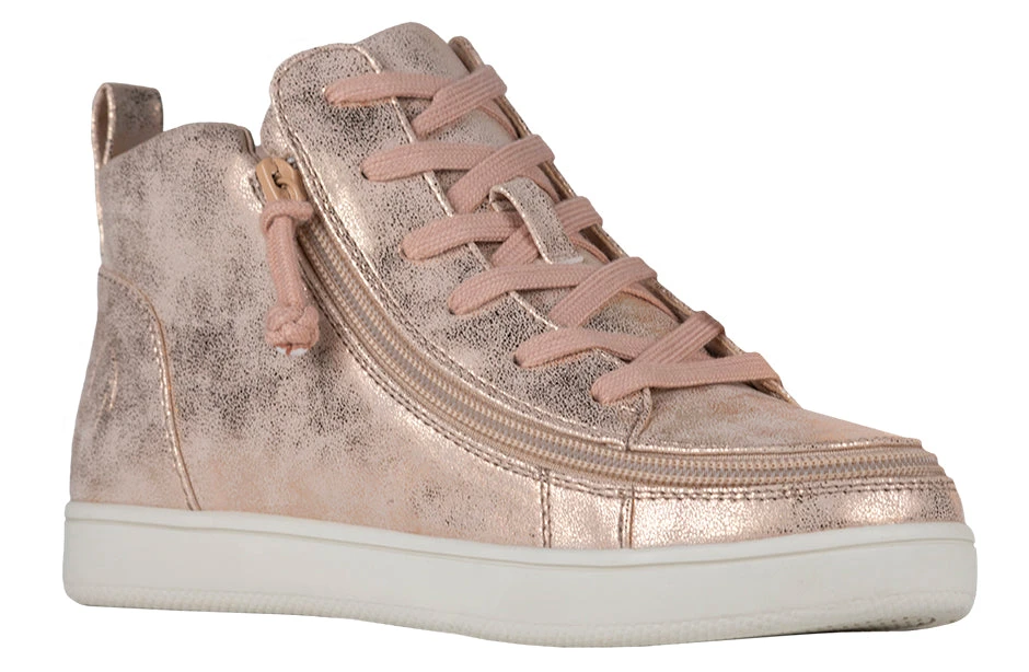 FINAL SALE - Women's Rose Gold BILLY Sneaker Lace Mid Tops
