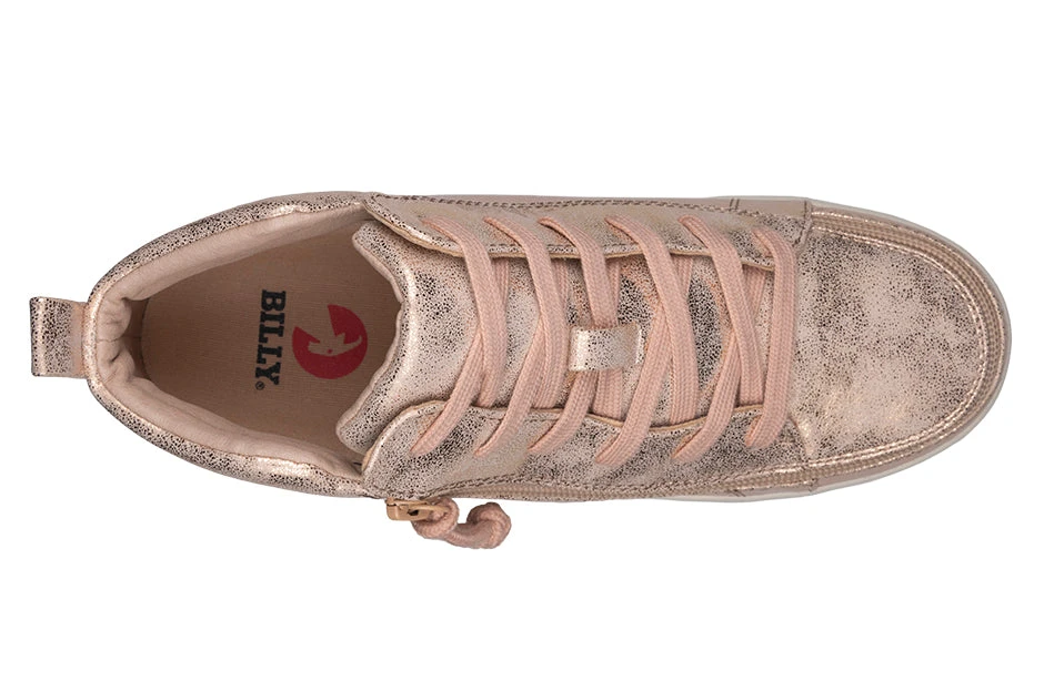 FINAL SALE - Women's Rose Gold BILLY Sneaker Lace Mid Tops - Image 3